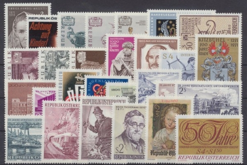 Österreich, MiNr. 1353-1380, Jahrgang 1971, postfrisch