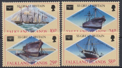 Falklandinseln, Schiffe, MiNr. 449-452, postfrisch