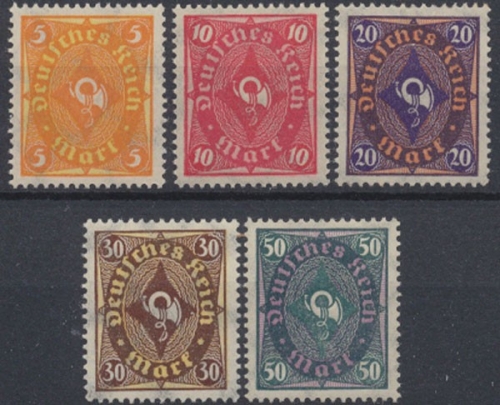 Deutsches Reich, MiNr. 205-209, postfrisch