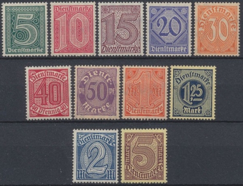 Deutsches Reich Dienstmarken, MiNr. 23-33, postfrisch