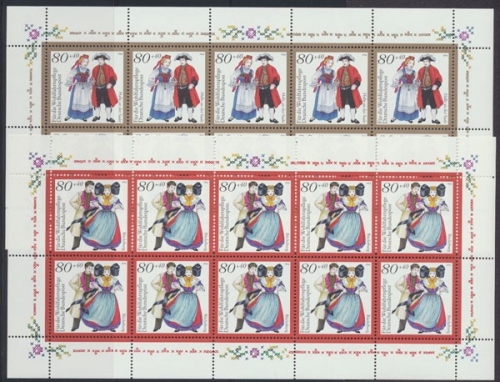 Deutschland (BRD), MiNr. 1757-1761 Kleinbogen, postfrisch