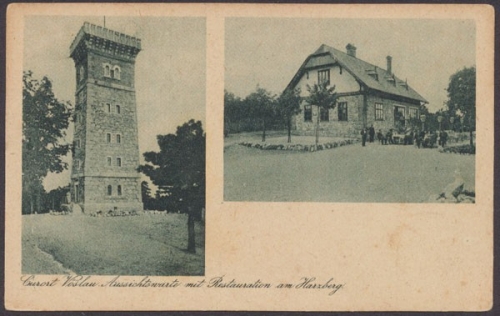 Vöslau, Aussichtswarte mit Restauration am Harzberg