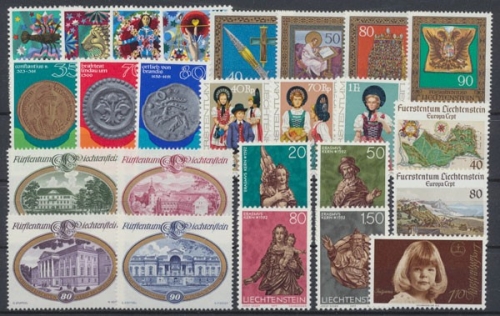 Liechtenstein, MiNr. 667-691, Jahrgang 1977, postfrisch