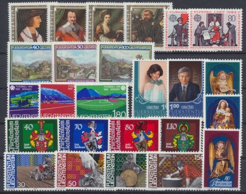 Liechtenstein, MiNr. 791-815, Jahrgang 1982, postfrisch