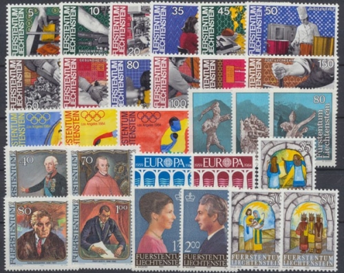 Liechtenstein, MiNr. 837-865, Jahrgang 1984, postfrisch