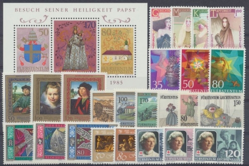 Liechtenstein, MiNr. 866-892, Jahrgang 1985, postfrisch