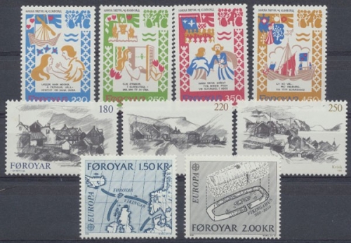 Färöer, MiNr. 70-78, Jahrgang 1982, postfrisch