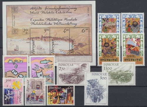 Färöer, MiNr. 130-144, Jahrgang 1986, postfrisch