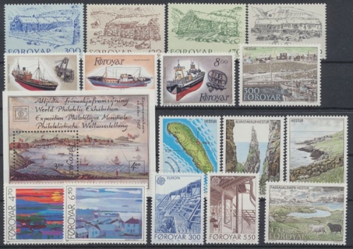 Färöer, MiNr. 145-161, Jahrgang 1987, postfrisch