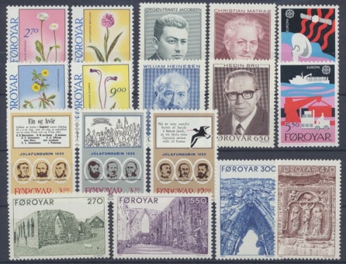 Färöer, MiNr. 162-178, Jahrgang 1988, postfrisch