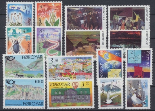 Färöer, MiNr. 211-226, Jahrgang 1991, postfrisch