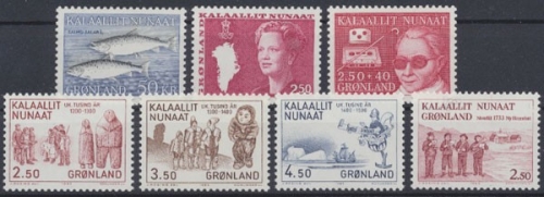 Grönland, MiNr. 140-146, Jahrgang 1983, postfrisch