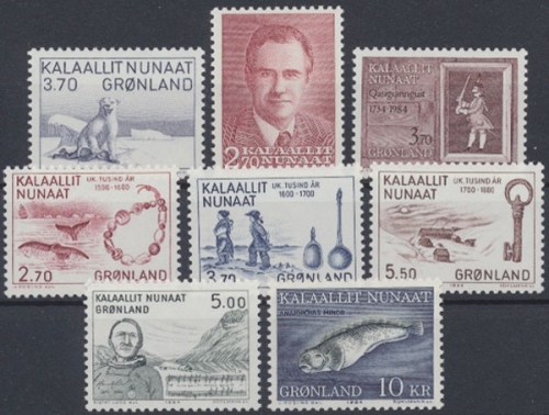 Grönland, MiNr. 147-154, Jahrgang 1984, postfrisch