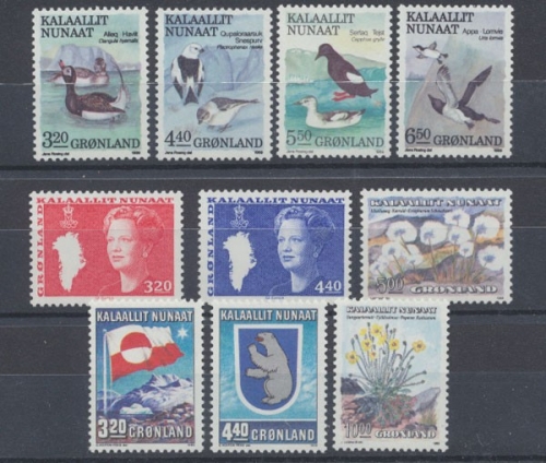 Grönland, MiNr. 189-198, Jahrgang 1989, postfrisch