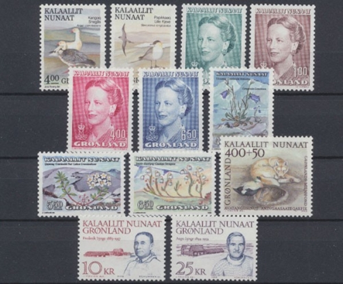Grönland, MiNr. 199-210, Jahrgang 1990, postfrisch