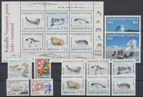 Grönland, MiNr. 211-222, Jahrgang 1991, postfrisch