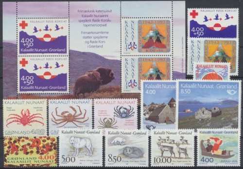 Grönland, MiNr. 230-242, Jahrgang 1993, postfrisch