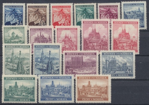 Böhmen & Mähren, MiNr. 20-37, postfrisch