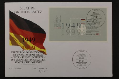 Deutschland (BRD), MiNr. Block 48, ESST Bonn, FDC