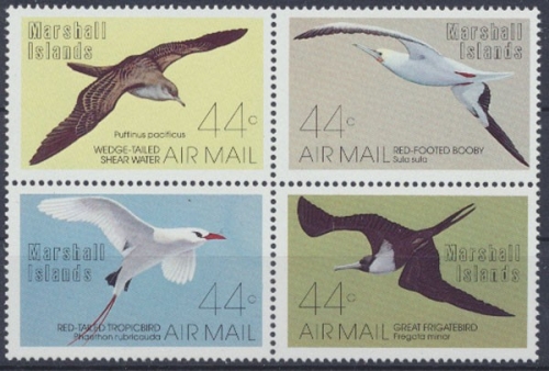 Marshall-Inseln, Vögel, MiNr. 105-108 viererblock, postfrisch