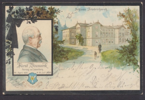 Trauerkarte, am 30. Juli 1898 ist Fürst Bismarck verstorben