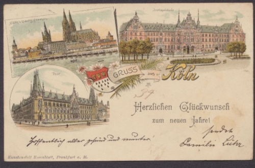Köln, Ortsansichten u. Glückwünsche zum neuen Jahr