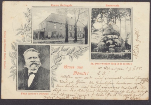 Dömitz, Fritz Reuter's Portrait, Reuter Gefängmis, Reuterstein