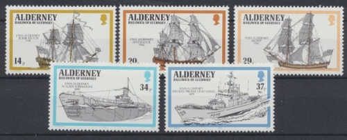 Alderney, Schiffe, MiNr. 43-47, postfrisch