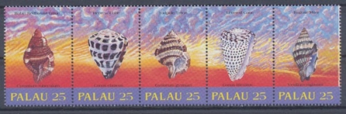 Palau, Fische / Meerestiere, MiNr. 273-277 ZD, postfrisch