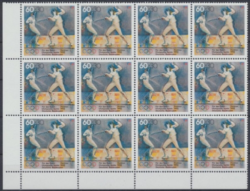 Deutschland (BRD), Michel Nr. 1592 12er Bogenteil, postfrisch