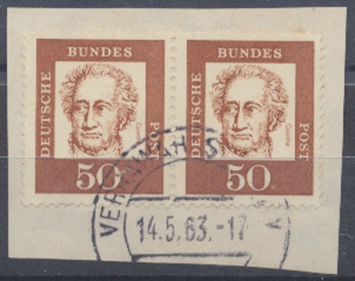 Deutschland (BRD), MiNr. 356, waagerechtes Paar, Briefstück