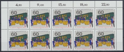 Berlin, Michel Nr. 876, 10er Bogenteil, postfrisch