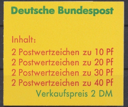 Deutschland (BRD), MiNr. MH 20 a I, postfrisch