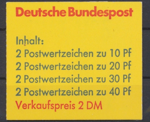 Deutschland (BRD), Michel Nr. MH 20 c I, postfrisch