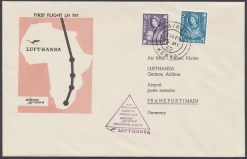 Lufthansa - Erstflug, Nairobi - Frankfurt