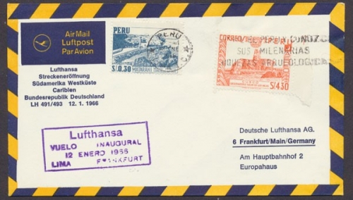 Lufthansa - Erstflug, Lima - Frankfurt