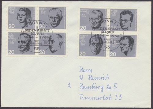 Deutschland (BRD), Michel Nr. 431-438, Brief