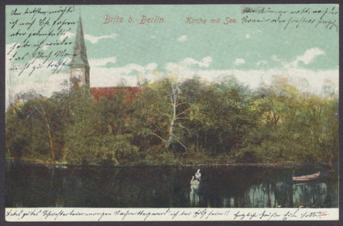 Berlin - Britz, Kirche mit See