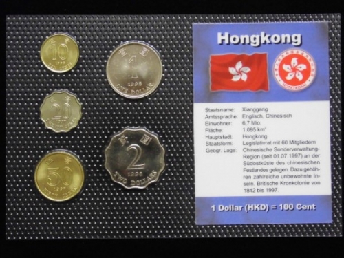 Hongkong, Kursmünzensatz, verschiedene Jahrgänge