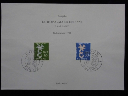 Saarland, MiNr. 439-440 Sonderblatt, ESST