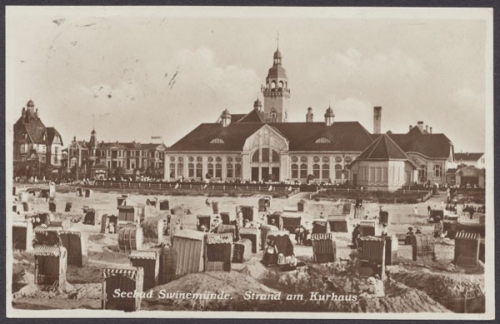 Swinemünde, Seebad, Strand am Kurhaus