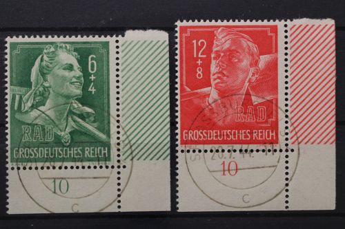 Deutsches Reich, MiNr. 894-895, Ecken rechts unten, gestempelt