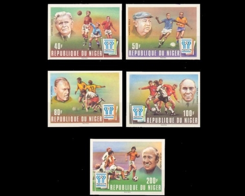Niger, Fußball, MiNr. 593-597 B, postfrisch
