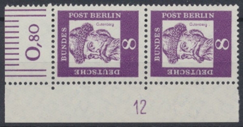 Berlin, Michel Nr. 201 Ecke li. oben, DZ 12, postfrisch / MNH