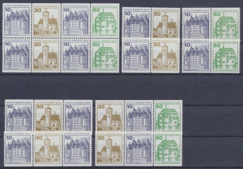 Berlin, Michel Nr. W 67-W 74 + H-Blatt 19, postfrisch / MNH