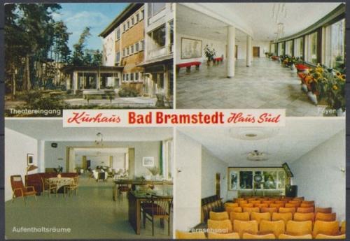 Bad Bramstedt, Kurhaus, Haus Süd, Theatereingang, Foyer, Aufenthaltsraum, Fernsehsaal