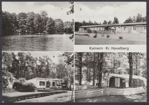 Kamern Krs. Havelberg, Kamerscher See, Betriebsferienheim VEB Minol, Bungalows, Zeltplatz
