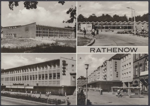 Rathenow, Schwimmhalle, Kaufhalle Bruno-Baum-Ring, Kaufhaus "Magnet", Berliner Straße