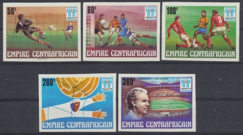 Zentralafrikanische Republik, Fußball, MiNr. 513-517 B, postfrisch