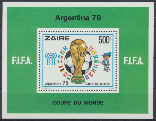Kongo (Zaire), Fußball, MiNr. Block 18, WM 78, postfrisch/ MNH